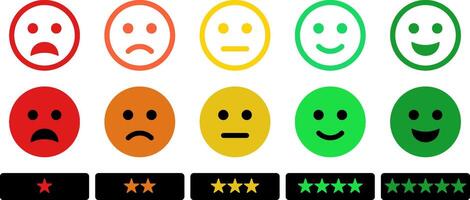 Rating of customer service satisfaction emoticon. Quality Control Feedback Icon concept. vector