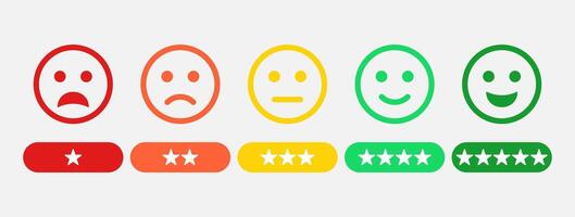 Rating of customer service satisfaction emoticon. Quality Control Feedback Icon concept. vector