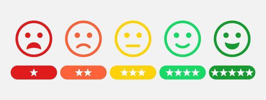 Rating of customer service satisfaction emoticon. Quality Control Feedback Icon concept. vector