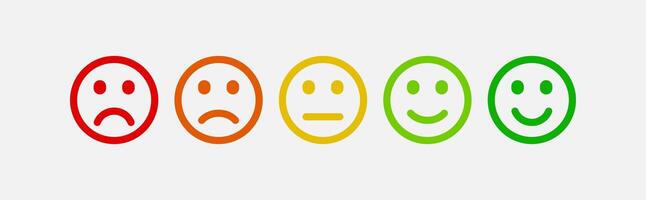 emocional estado animico escala emojis cliente satisfacción indicador emoticones aislado vector. vector