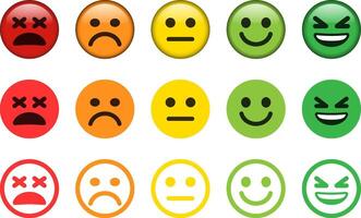 Satisfaction Rating Button with Mood Emoticon vector