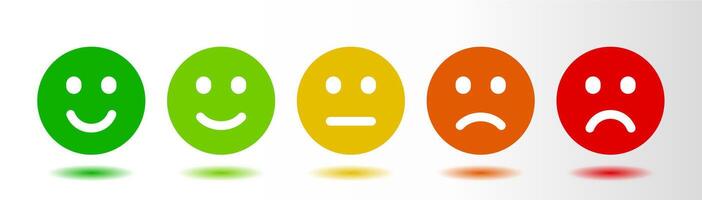 Customer Satisfaction Score Feedback Scale Emoticon. vector