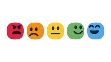 Satisfaction Feedback Rate Form Emoticons Square Emoticon. vector