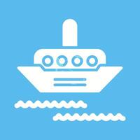 icono de vector de barco de vapor