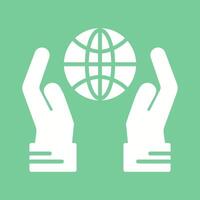 Globe Hand Vector Icon