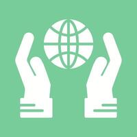 Globe Hand Vector Icon