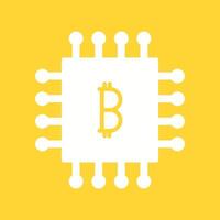 Bitcoin Chip Vector Icon