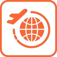 Round Travel Flights Vector Icon