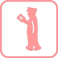 Guard Checking Passport Vector Icon