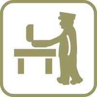 Guard Checking Briefcase Vector Icon