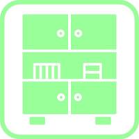 Table with Shelves Vector Icon