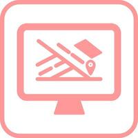 Map on Monitor Vector Icon