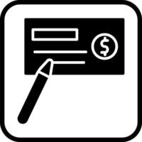 icono de vector de cheque de escritura