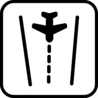 Plane on Runway Vector Icon