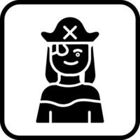 icono de vector de pirata femenino