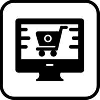 icono de vector de compras en línea