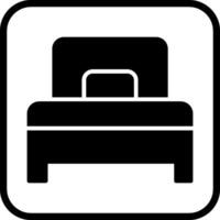 icono de vector de cama individual