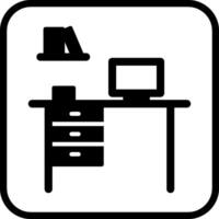 Office Desk Vector Icon