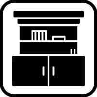 Cupboard with Shelves Vector Icon