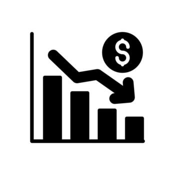 Decrease icon in vector. Logotype vector