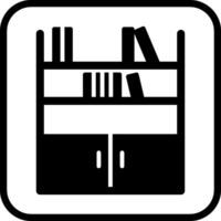 icono de vector de estante de libro