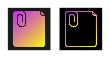 Paperclip with paper Vector Icon