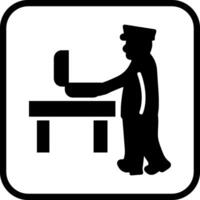 Guard Checking Briefcase Vector Icon