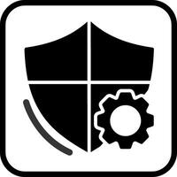 icono de vector de configuración de escudo