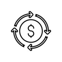 dinero espalda icono en vector. logotipo vector