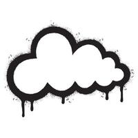 Spray Painted Graffiti cloud icon Sprayed isolated with a white background. vector