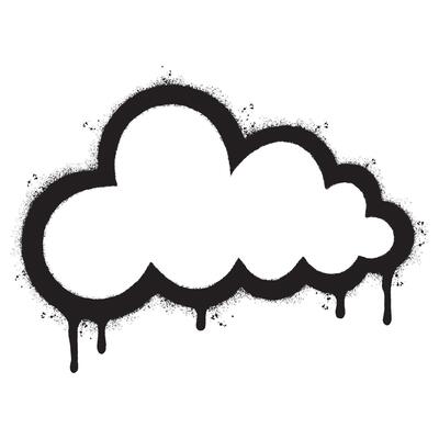 Spray Painted Graffiti cloud icon Sprayed isolated with a white background.