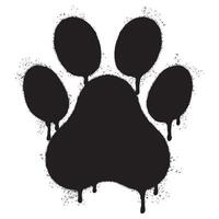 Spray Painted Graffiti Paw Print icon Sprayed isolated with a white background. vector