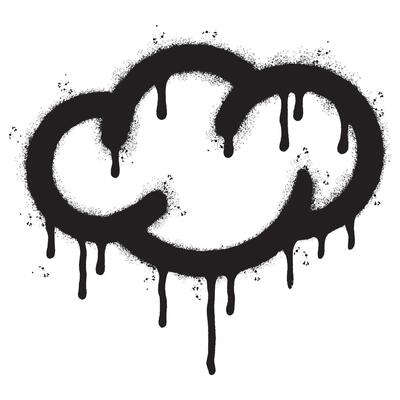 Spray Painted Graffiti cloud icon Sprayed isolated with a white background.