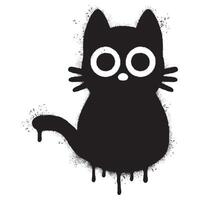 Spray Painted Graffiti Cat icon Word Sprayed isolated with a white background. graffiti Kitty sign with over spray in black over white. Vector illustration.