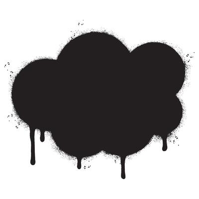 Spray Painted Graffiti cloud icon Sprayed isolated with a white background.