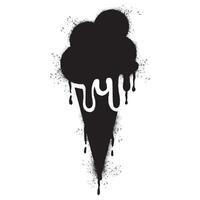 Spray Painted Graffiti ice cream con icon Sprayed isolated with a white background. vector