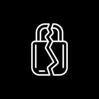 Brocken Padlock Vector Icon