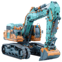 AI generated Excavator Working on Industrial Construction Site Heavy Machinery in Action for Engineering Projects, png