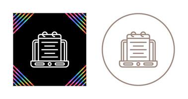 Laptop with notepad Vector Icon
