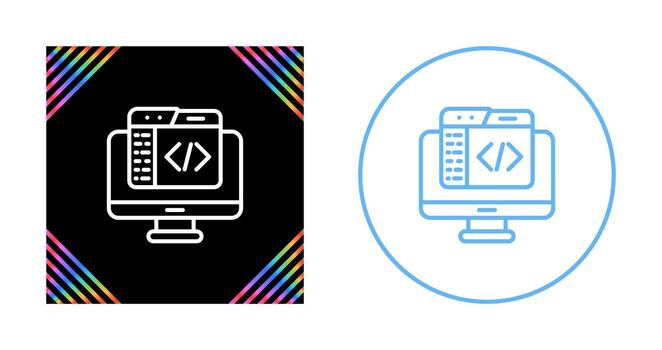 código editor vector icono