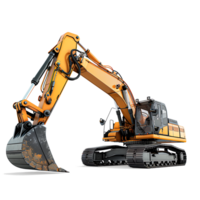 AI generated Groundbreaking Development Excavator Digging Into Earth on Construction Site for Building Infrastructure png