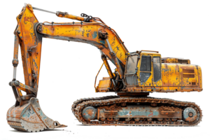 AI generated Excavator Working on Industrial Construction Site Heavy Machinery in Action for Engineering Projects, png