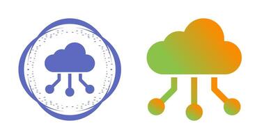 Hybrid Cloud Vector Icon