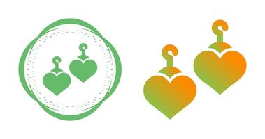 Heart Shaped Earrings Vector Icon