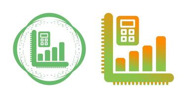 calculadora con grafico vector icono