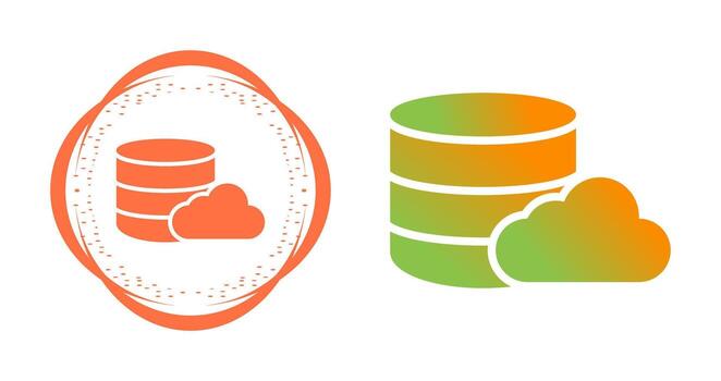 icono de vector de base de datos en la nube