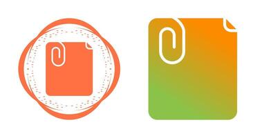 Paperclip with paper Vector Icon