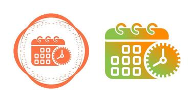 Calendar with clock Vector Icon