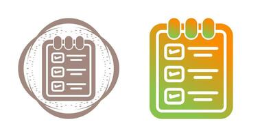 memorándum almohadilla con Lista de Verificación vector icono