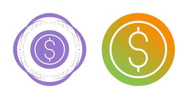 Dólar estadounidense circulo vector icono